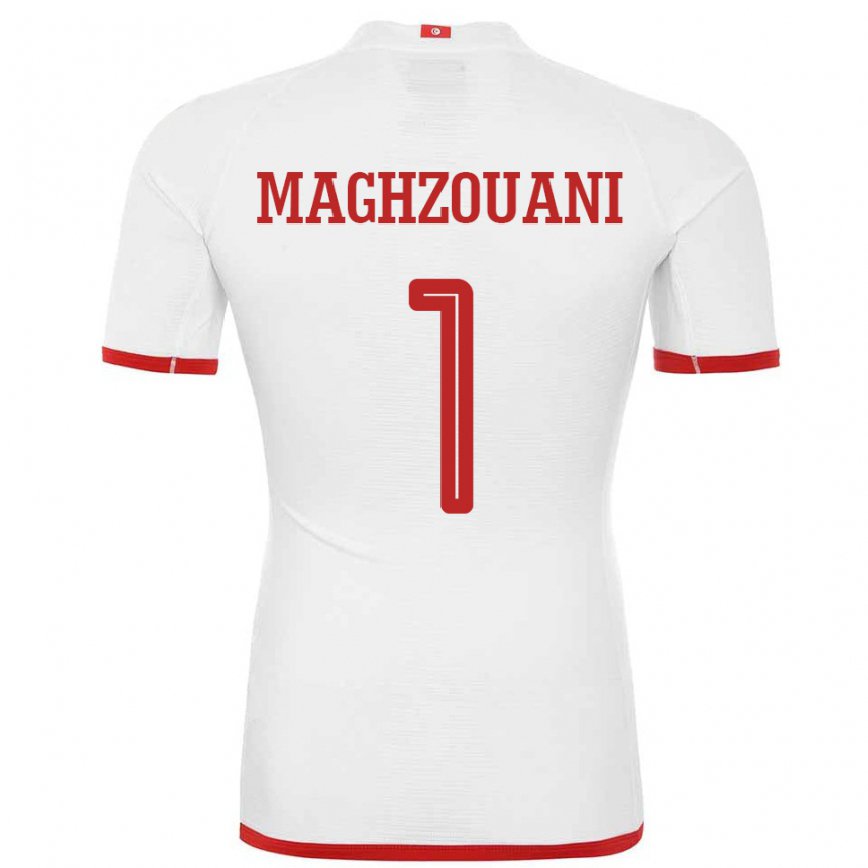 Niño Camiseta Túnez Wassim Maghzouani #1 Blanco 2ª Equipación 22-24 Argentina