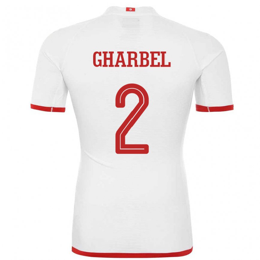 Niño Camiseta Túnez Mahmoud Gharbel #2 Blanco 2ª Equipación 22-24 Argentina