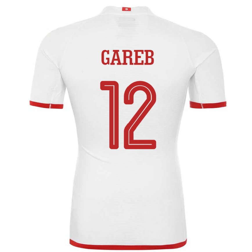 Niño Camiseta Túnez Adem Gareb #12 Blanco 2ª Equipación 22-24 Argentina