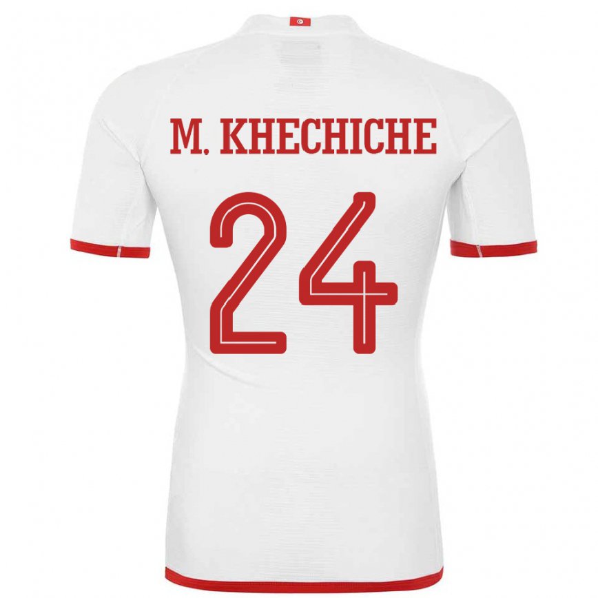 Niño Camiseta Túnez Mohamed Amine Khechiche #24 Blanco 2ª Equipación 22-24 Argentina