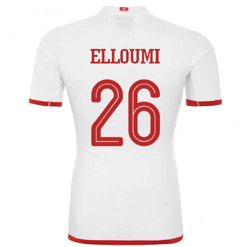 Niño Camiseta Túnez Khalil Elloumi #26 Blanco 2ª Equipación 22-24 Argentina