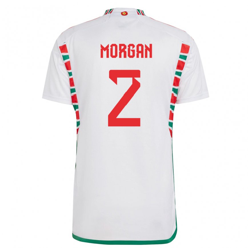 Niño Camiseta Gales Ffion Morgan #2 Blanco 2ª Equipación 22-24 Argentina