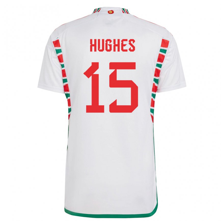 Niño Camiseta Gales Elise Hughes #15 Blanco 2ª Equipación 22-24 Argentina