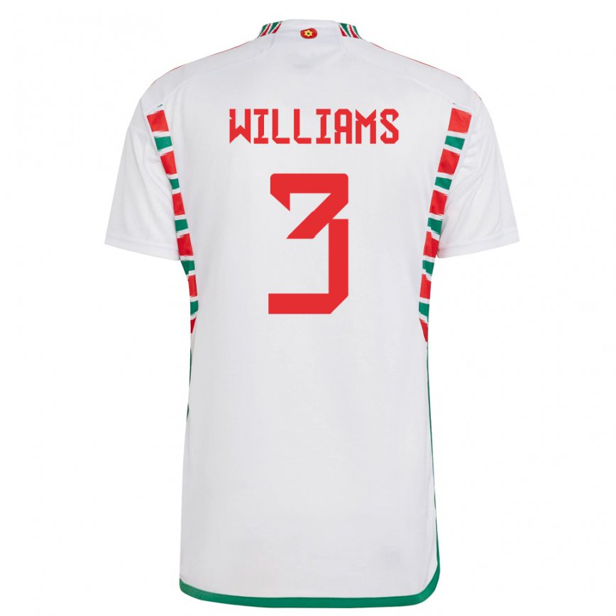 Niño Camiseta Gales Zac Williams #3 Blanco 2ª Equipación 22-24 Argentina