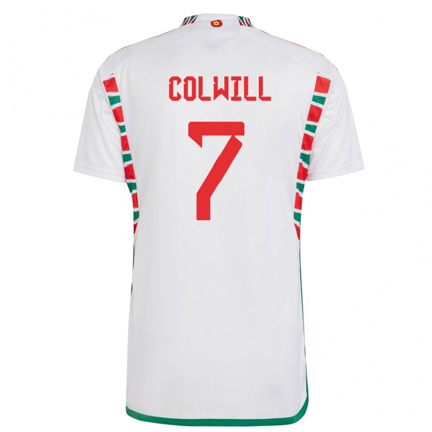 Niño Camiseta Gales Joel Colwill #7 Blanco 2ª Equipación 22-24 Argentina