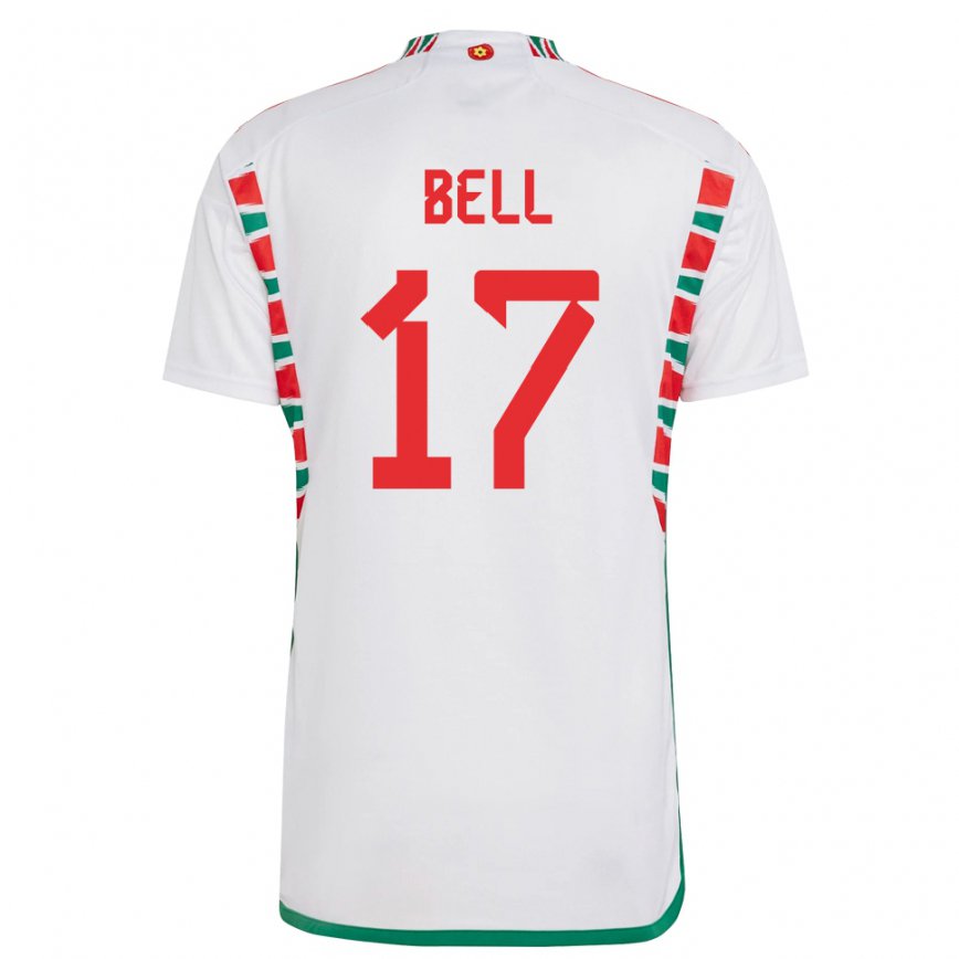 Niño Camiseta Gales Zac Bell #17 Blanco 2ª Equipación 22-24 Argentina