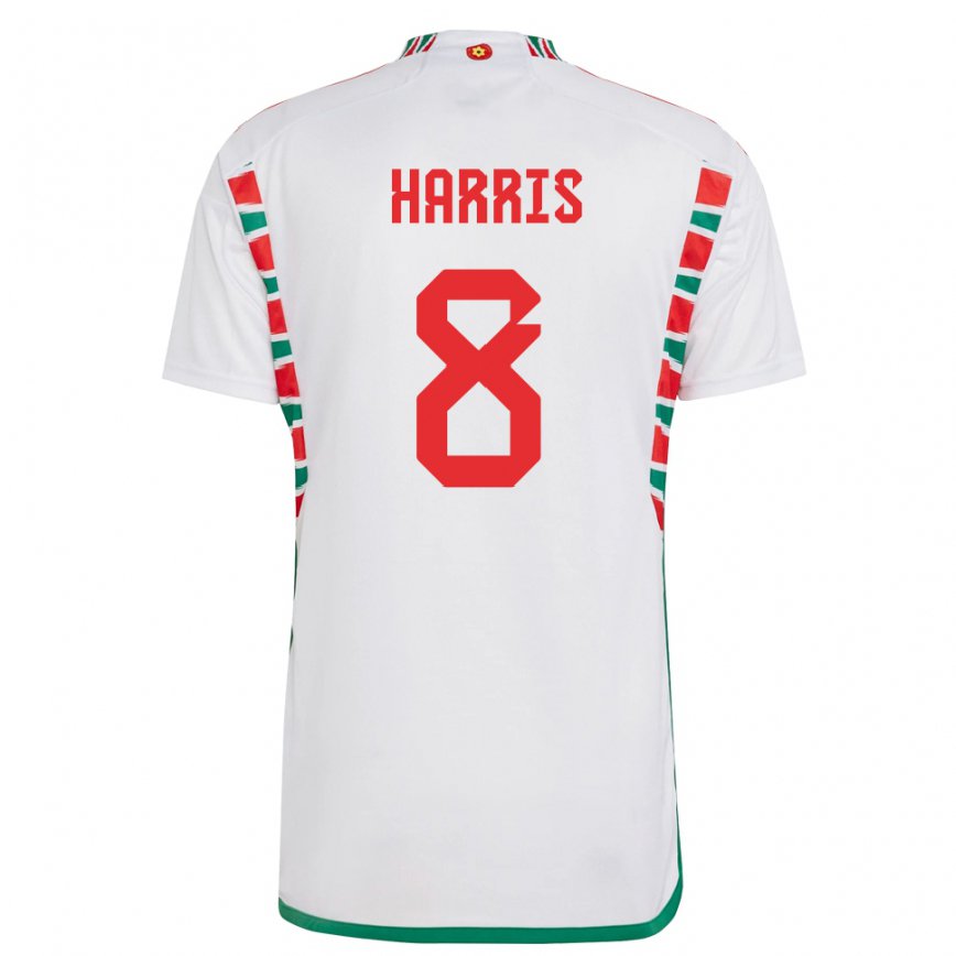 Niño Camiseta Gales Luke Harris #8 Blanco 2ª Equipación 22-24 Argentina