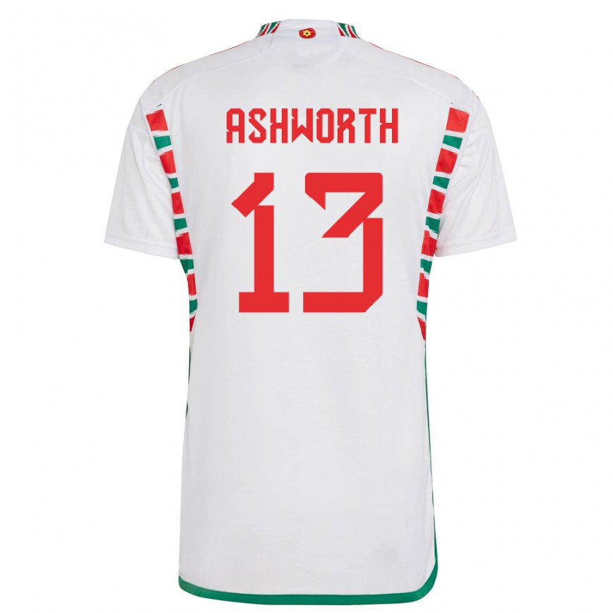 Niño Camiseta Gales Fin Ashworth #13 Blanco 2ª Equipación 22-24 Argentina