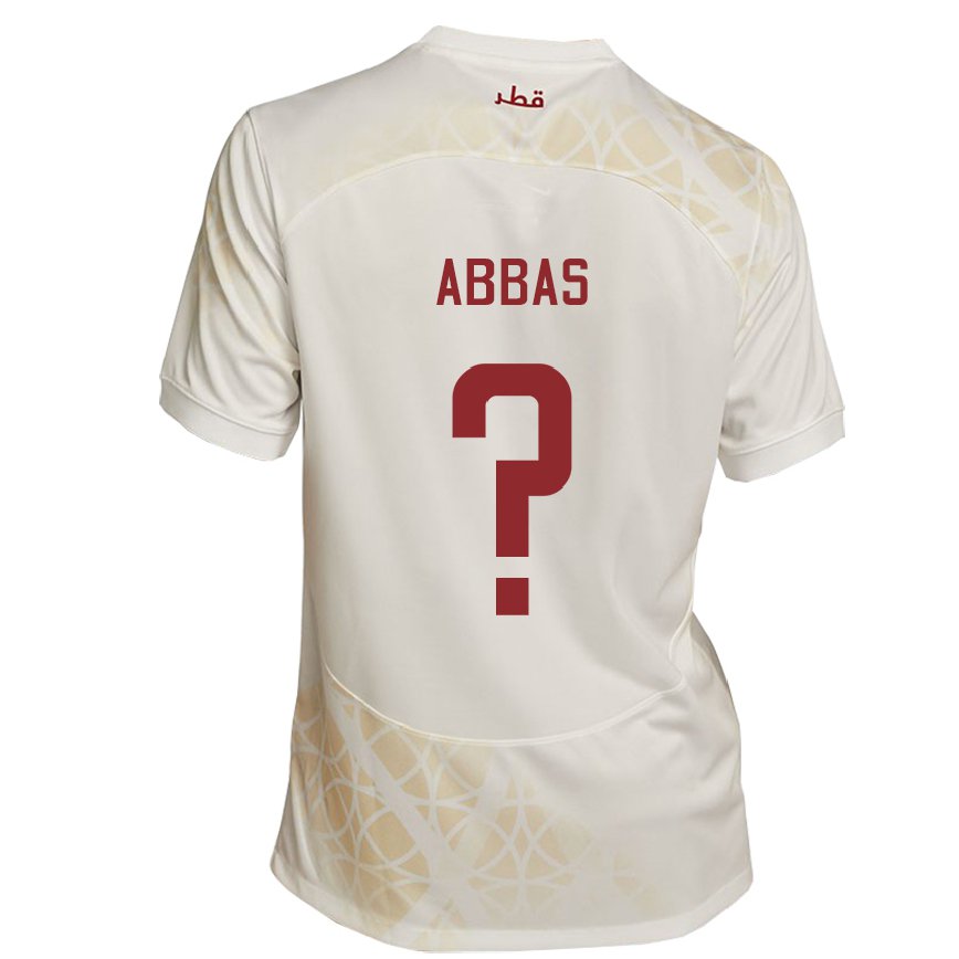 Niño Camiseta Catar Nasser Abbas #0 Beis Dorado 2ª Equipación 22-24 Argentina