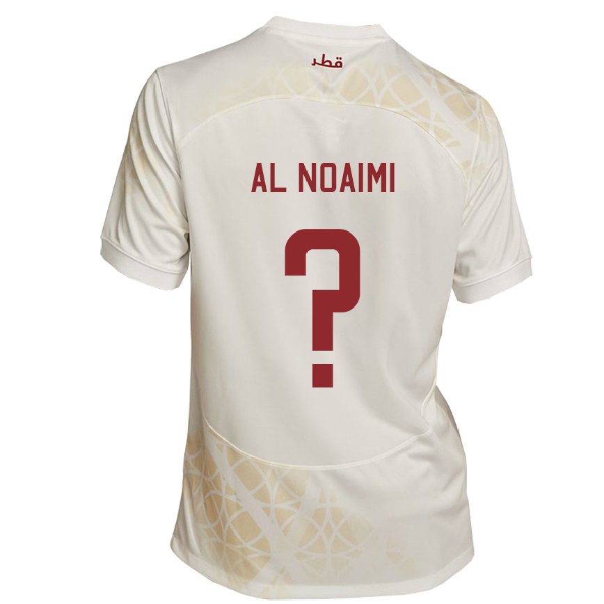 Niño Camiseta Catar Mohammad Al Noaimi #0 Beis Dorado 2ª Equipación 22-24 Argentina