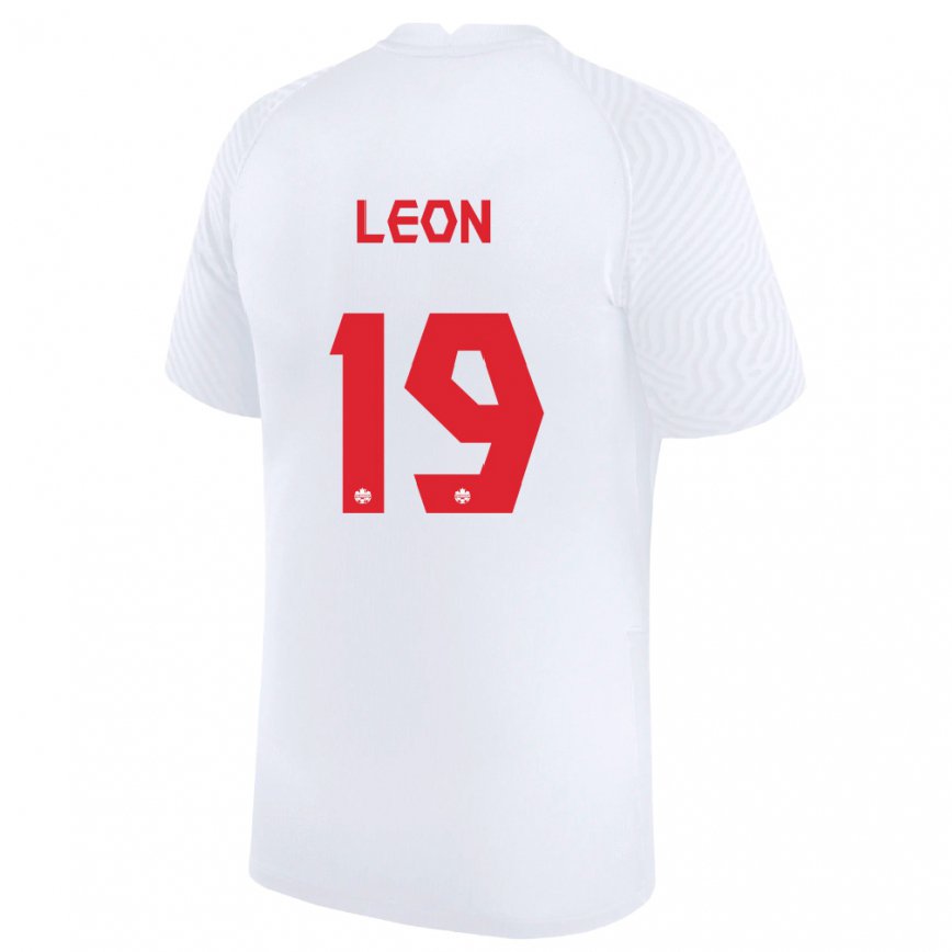 Niño Camiseta Canadá Adriana Leon #19 Blanco 2ª Equipación 22-24 Argentina