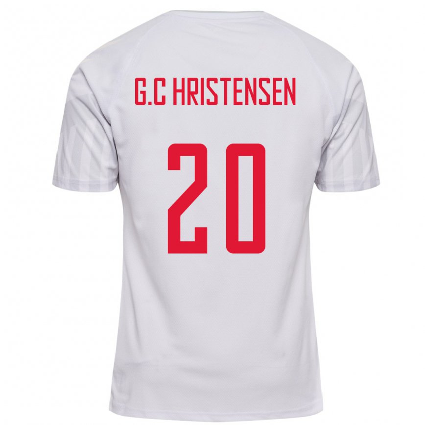 Niño Camiseta Dinamarca Gustav Christensen #20 Blanco 2ª Equipación 22-24 Argentina