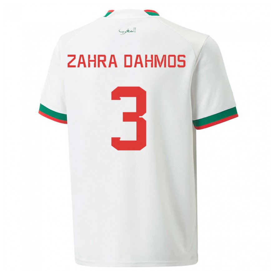 Niño Camiseta Marruecos Fatima Zahra Dahmos #3 Blanco 2ª Equipación 22-24 Argentina