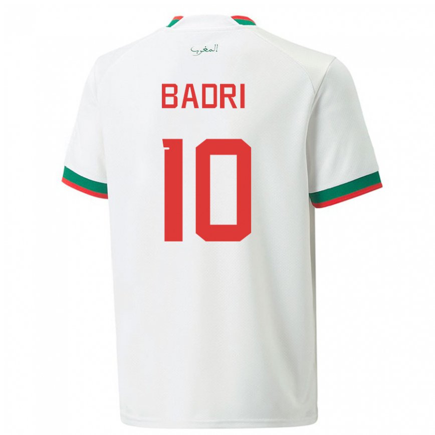 Niño Camiseta Marruecos Najat Badri #10 Blanco 2ª Equipación 22-24 Argentina