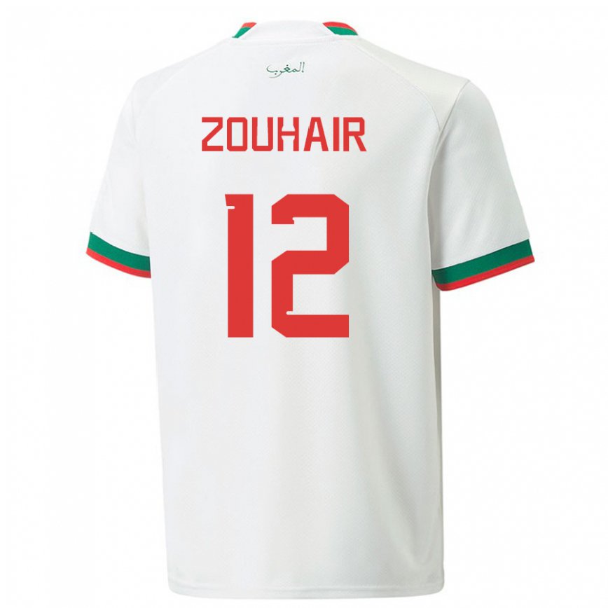 Niño Camiseta Marruecos Assia Zouhair #12 Blanco 2ª Equipación 22-24 Argentina