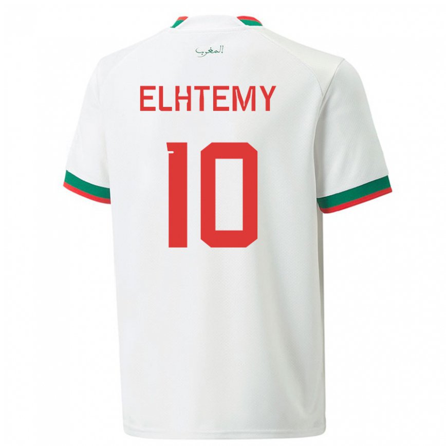 Niño Camiseta Marruecos Mountassir Elhtemy #10 Blanco 2ª Equipación 22-24 Argentina