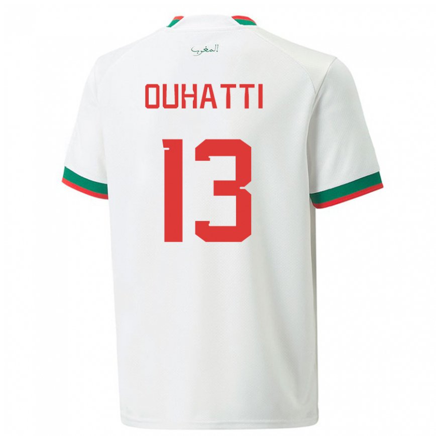 Niño Camiseta Marruecos Aymane Ouhatti #13 Blanco 2ª Equipación 22-24 Argentina