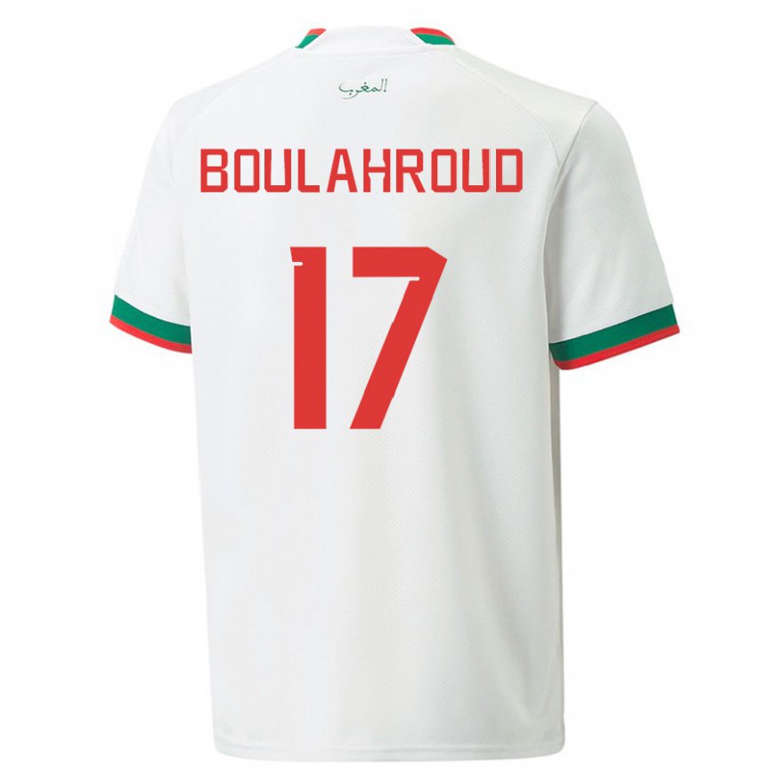 Niño Camiseta Marruecos Charaf Eddine Boulahroud #17 Blanco 2ª Equipación 22-24 Argentina