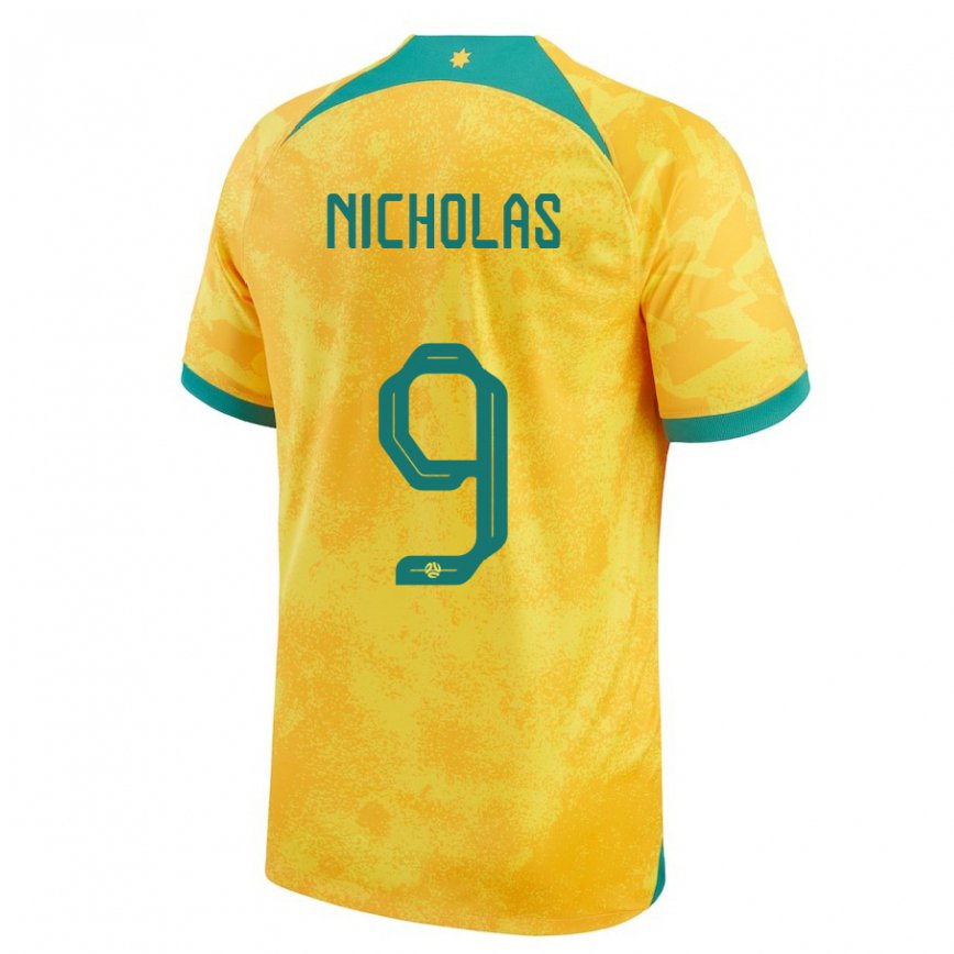 Hombre Camiseta Australia Nicholas Dagostino #9 Dorado 1ª Equipación 22-24 Argentina