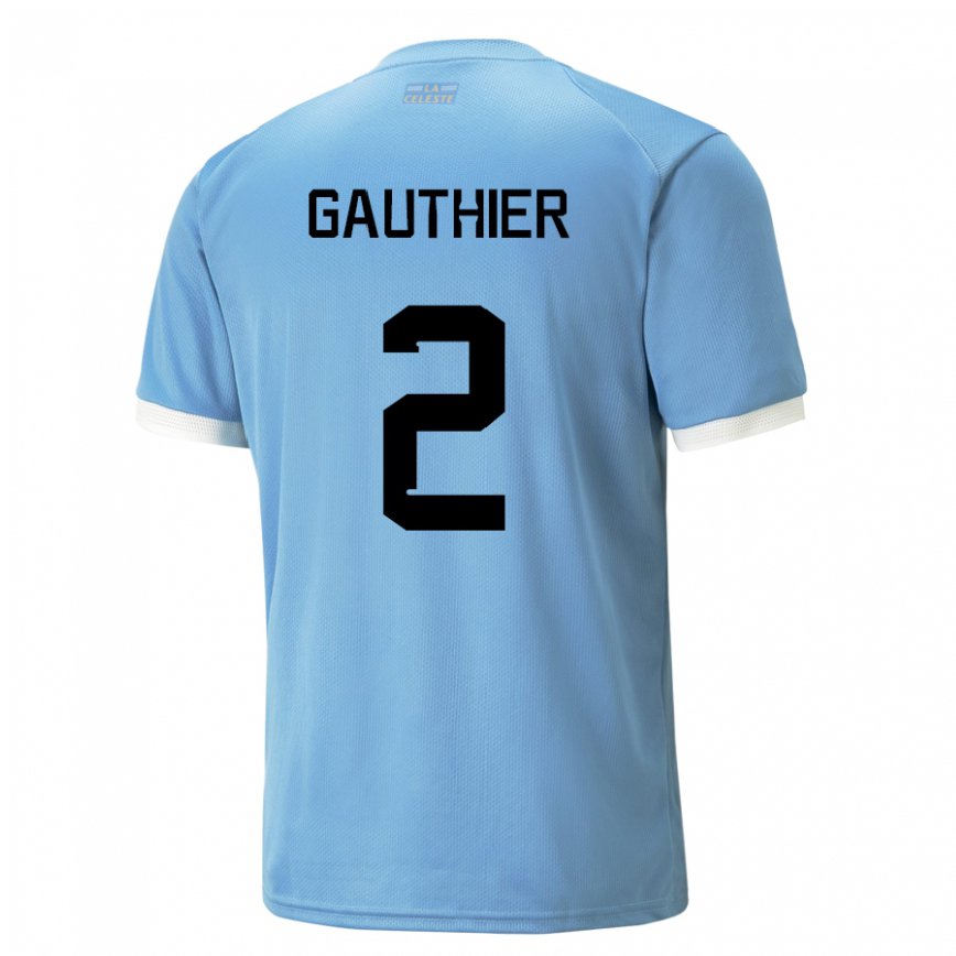 Hombre Camiseta Uruguay Valentin Gauthier #2 Azul 1ª Equipación 22-24 Argentina