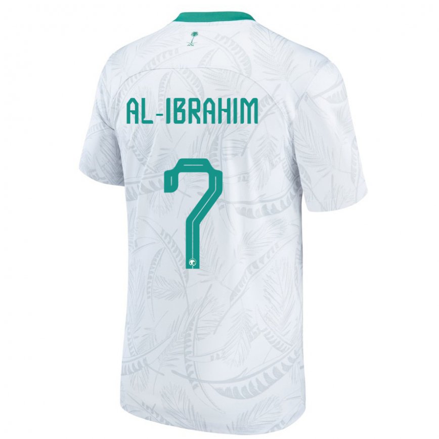 Hombre Camiseta Arabia Saudita Noura Al Ibrahim #7 Blanco 1ª Equipación 22-24 Argentina