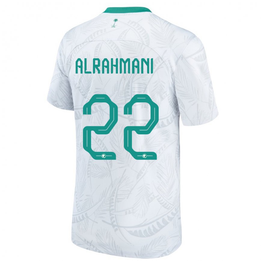 Hombre Camiseta Arabia Saudita Saleh Alrahmani #22 Blanco 1ª Equipación 22-24 Argentina