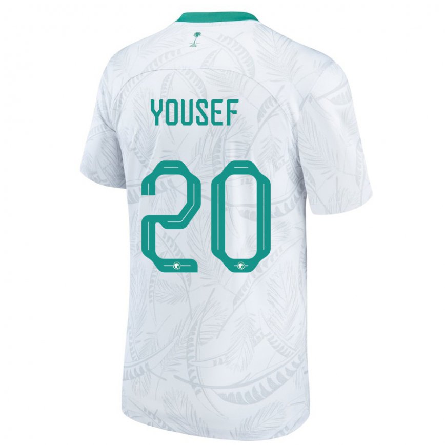 Hombre Camiseta Arabia Saudita Fares Yousef #20 Blanco 1ª Equipación 22-24 Argentina