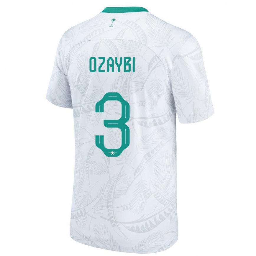 Hombre Camiseta Arabia Saudita Raed Ozaybi #3 Blanco 1ª Equipación 22-24 Argentina