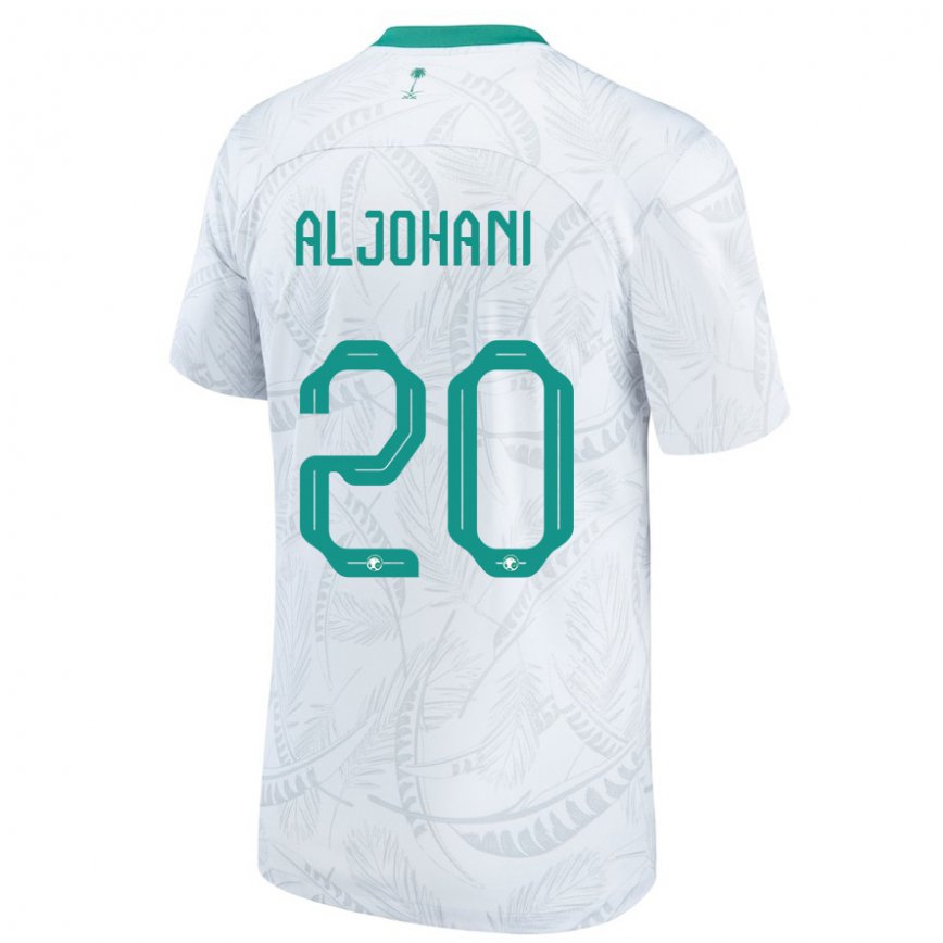 Hombre Camiseta Arabia Saudita Ziyad Aljohani #20 Blanco 1ª Equipación 22-24 Argentina