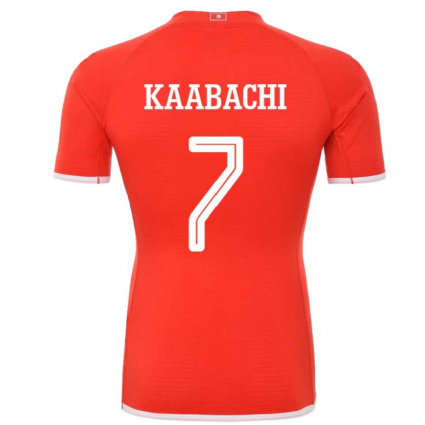 Hombre Camiseta Túnez Ella Kaabachi #7 Rojo 1ª Equipación 22-24 Argentina