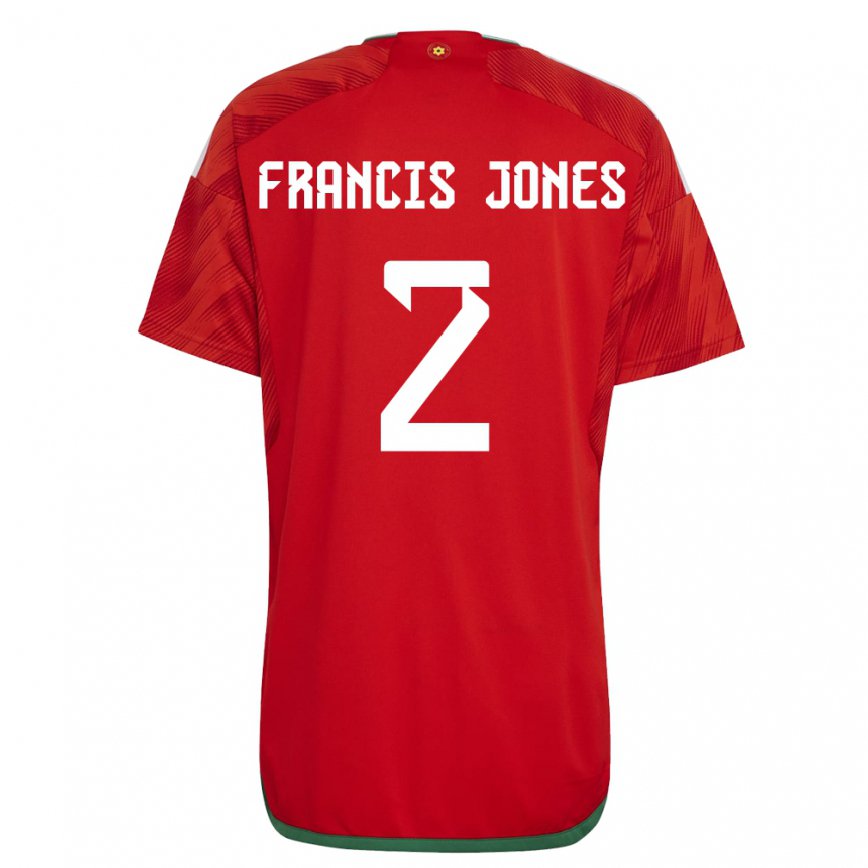 Hombre Camiseta Gales Maria Francis Jones #2 Rojo 1ª Equipación 22-24 Argentina