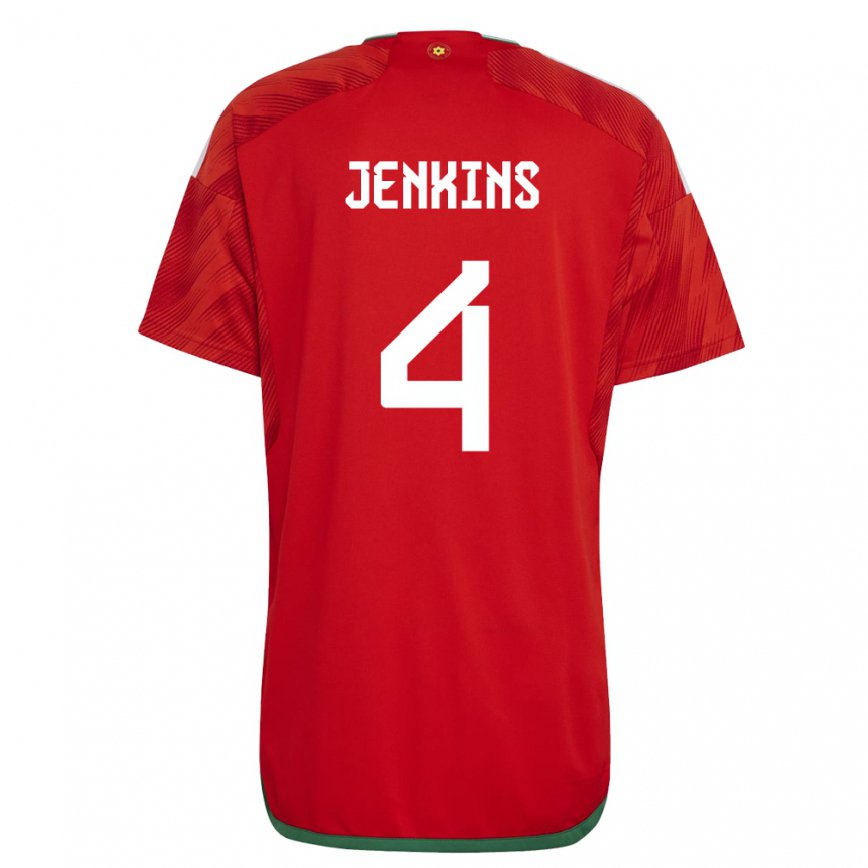 Hombre Camiseta Gales Shaunna Jenkins #4 Rojo 1ª Equipación 22-24 Argentina