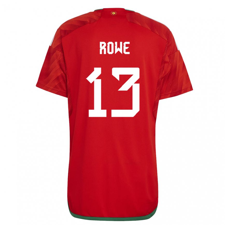 Hombre Camiseta Gales Rachel Rowe #13 Rojo 1ª Equipación 22-24 Argentina