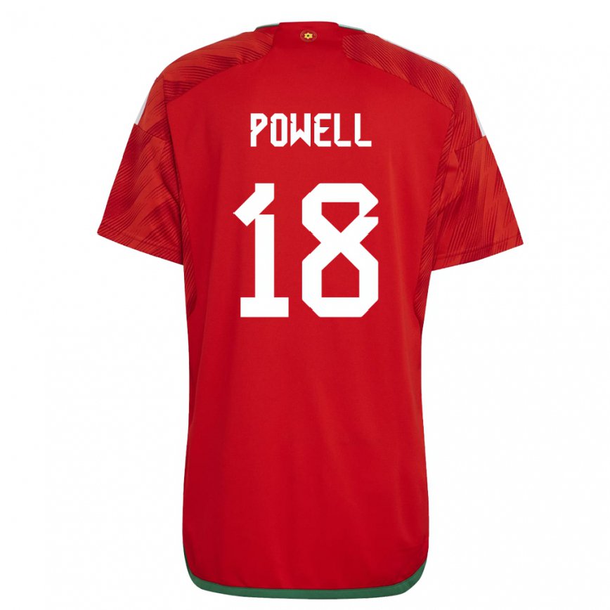 Hombre Camiseta Gales Ella Powell #18 Rojo 1ª Equipación 22-24 Argentina