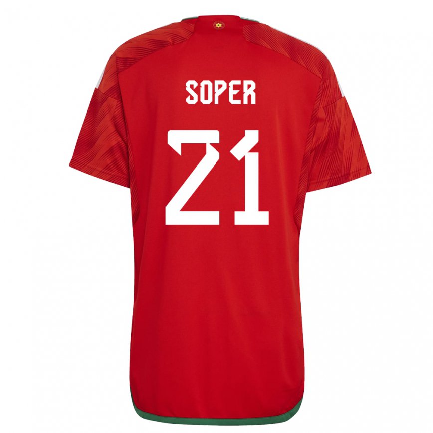 Hombre Camiseta Gales Poppy Soper #21 Rojo 1ª Equipación 22-24 Argentina