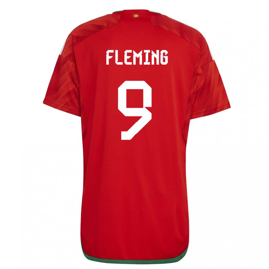 Hombre Camiseta Gales Cole Fleming #9 Rojo 1ª Equipación 22-24 Argentina