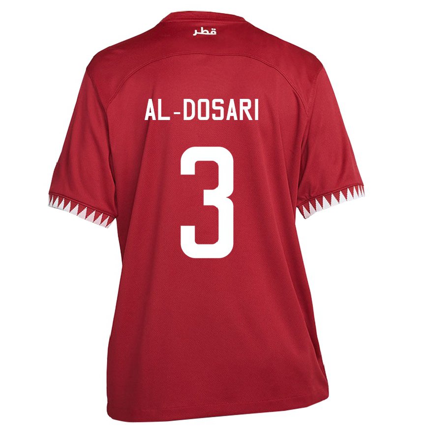 Hombre Camiseta Catar Dana Al Dosari #3 Granate 1ª Equipación 22-24 Argentina