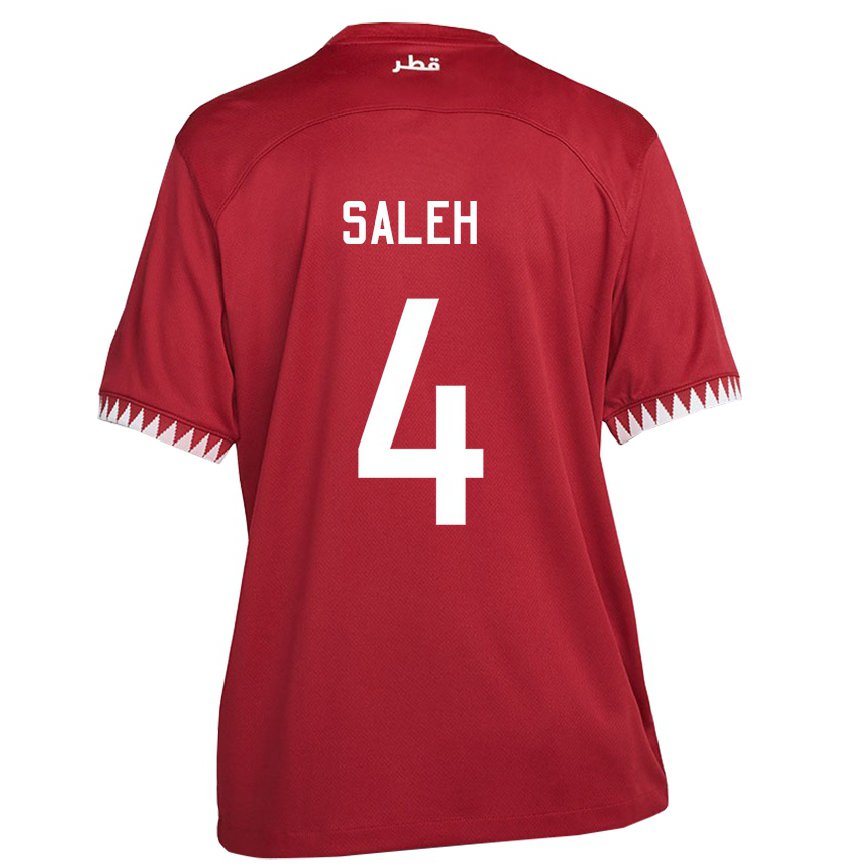 Hombre Camiseta Catar Hagar Saleh #4 Granate 1ª Equipación 22-24 Argentina