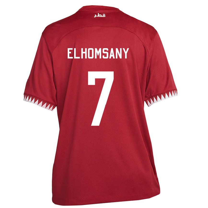 Hombre Camiseta Catar Yasmeen Elhomsany #7 Granate 1ª Equipación 22-24 Argentina