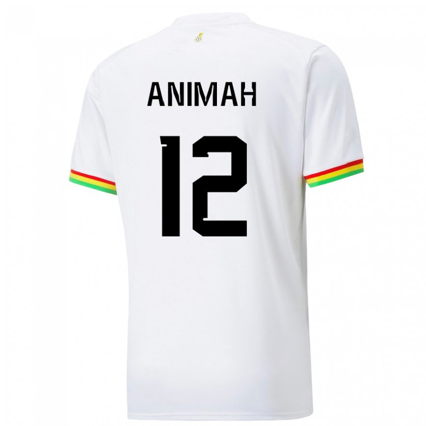 Hombre Camiseta Ghana Grace Animah #12 Blanco 1ª Equipación 22-24 Argentina