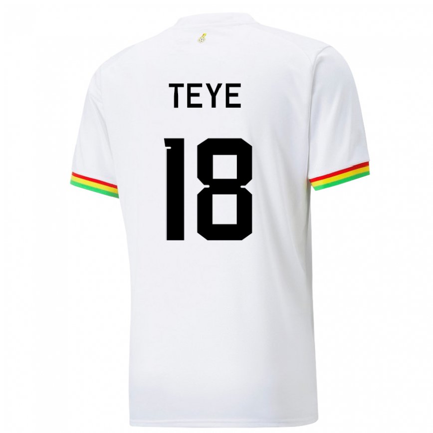 Hombre Camiseta Ghana Suzzy Teye #18 Blanco 1ª Equipación 22-24 Argentina