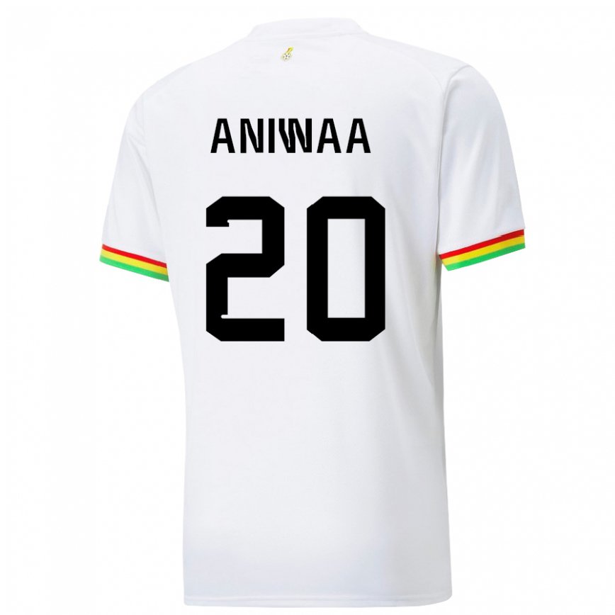 Hombre Camiseta Ghana Louisa Aniwaa #20 Blanco 1ª Equipación 22-24 Argentina