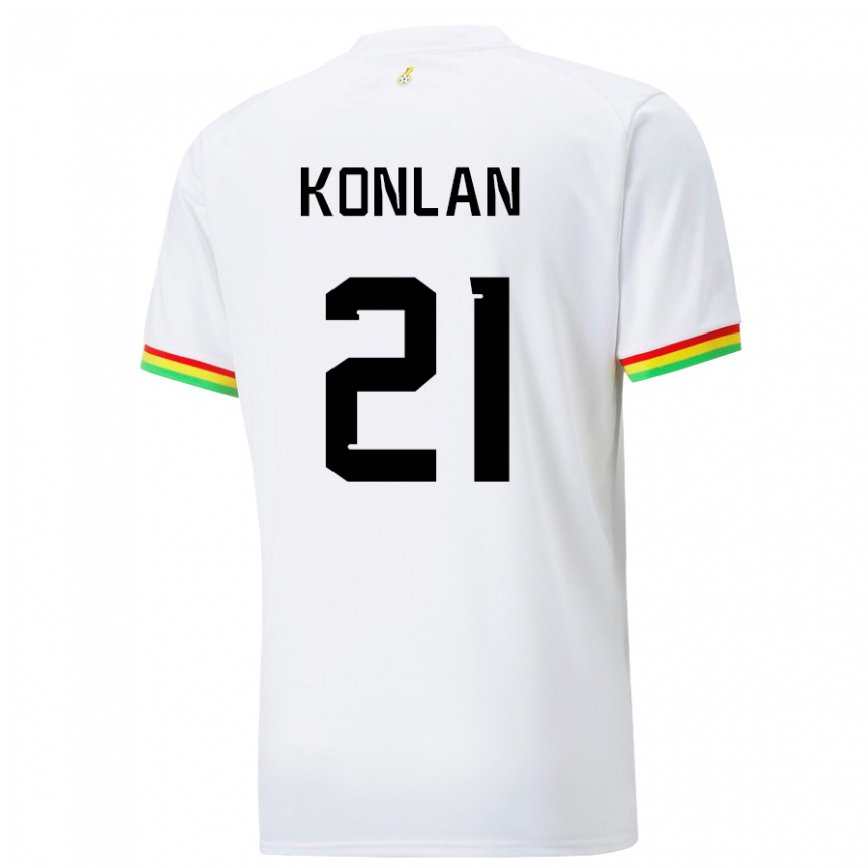 Hombre Camiseta Ghana Cynthia Konlan #21 Blanco 1ª Equipación 22-24 Argentina