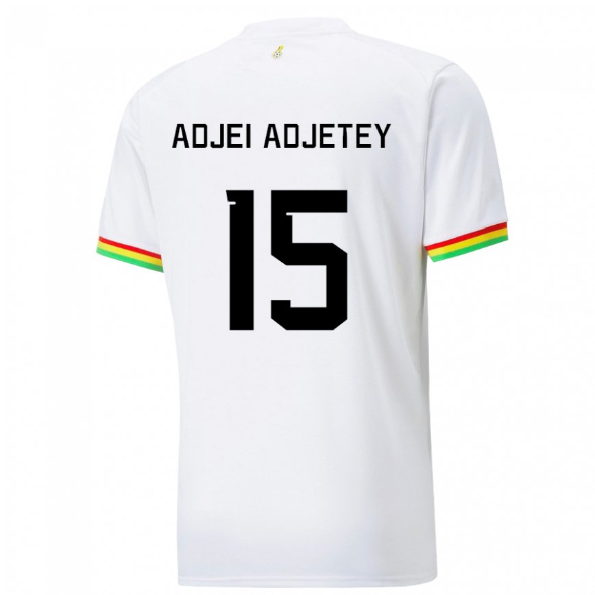 Hombre Camiseta Ghana Jonas Adjei Adjetey #15 Blanco 1ª Equipación 22-24 Argentina