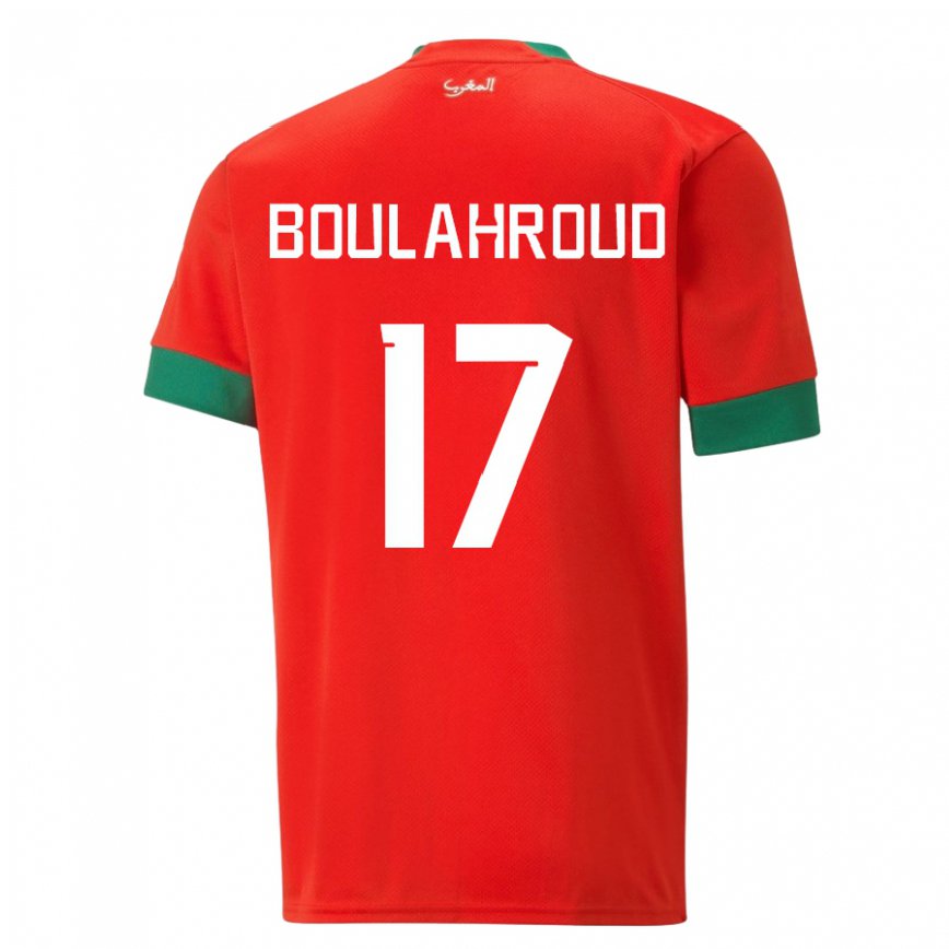 Hombre Camiseta Marruecos Charaf Eddine Boulahroud #17 Rojo 1ª Equipación 22-24 Argentina