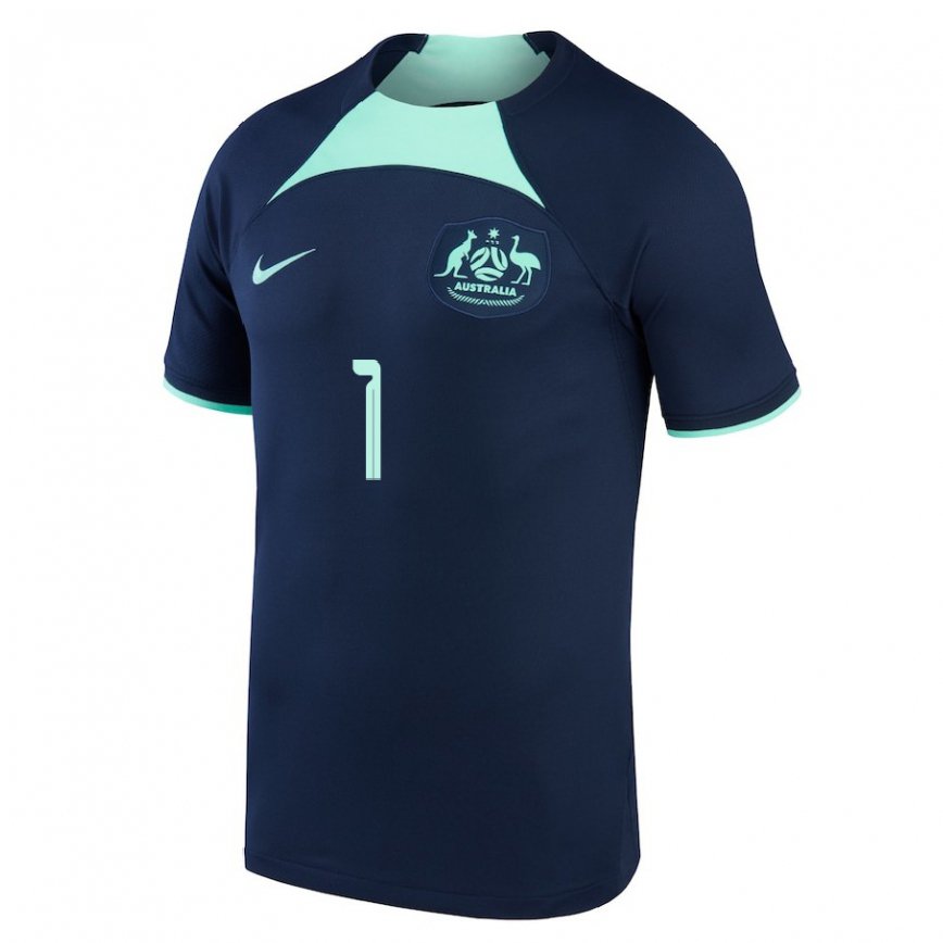 Hombre Camiseta Australia Lydia Williams #1 Azul Oscuro 2ª Equipación 22-24 Argentina