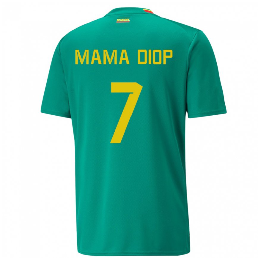 Hombre Camiseta Senegal Mama Diop #7 Verde 2ª Equipación 22-24 Argentina