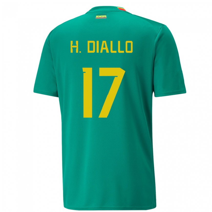 Hombre Camiseta Senegal Hapsatou Malado Diallo #17 Verde 2ª Equipación 22-24 Argentina