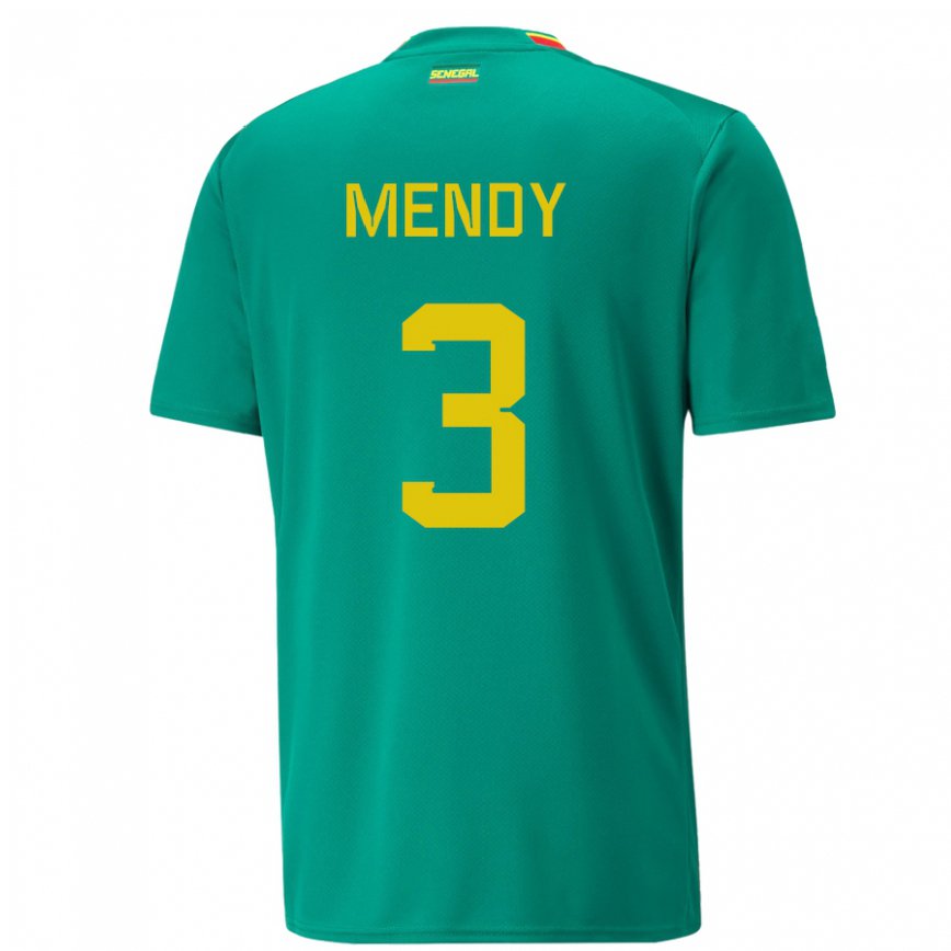 Hombre Camiseta Senegal Formose Mendy #3 Verde 2ª Equipación 22-24 Argentina