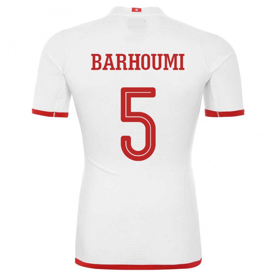 Hombre Camiseta Túnez Jasmina Barhoumi #5 Blanco 2ª Equipación 22-24 Argentina